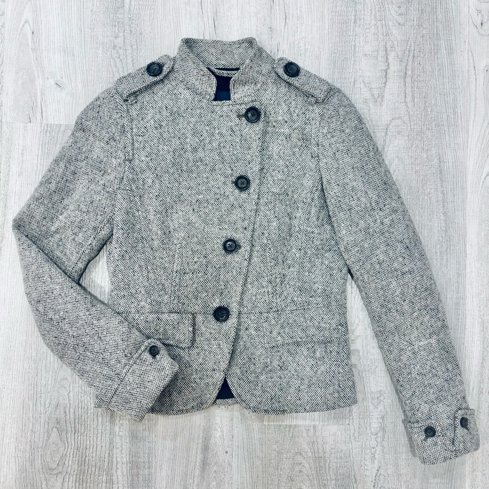 GAP Gray Tweed Military-Style Women's Jacket